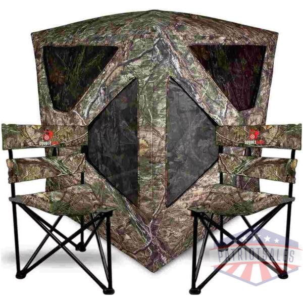 Primos Double Bull Roughneck Series Ground Blind w 2 Tri Stools SB