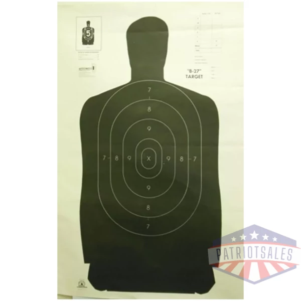 Speedwell Official NRA Police Qualification Silhouette Police Silhouette - Black - 50 yd. 24" X 45" 100/Pack