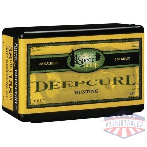 Speer Deep Curl Handgun Hunting Bullets .38 cal / .357 Mag .357" 158 gr DCHP 100/ct