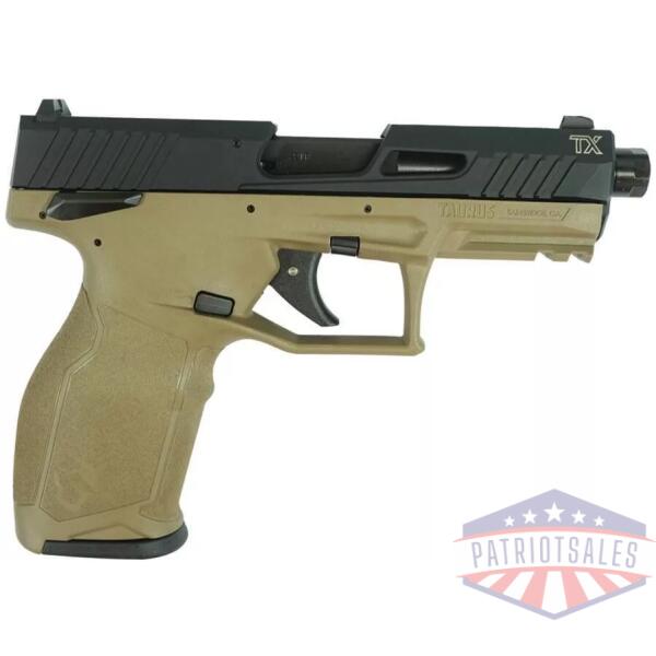 Taurus 2TX22 Handgun .22 LR 16(1)&22(1)rd Magazines 4.6" Threaded Barrel Black Slide/FDE Frame