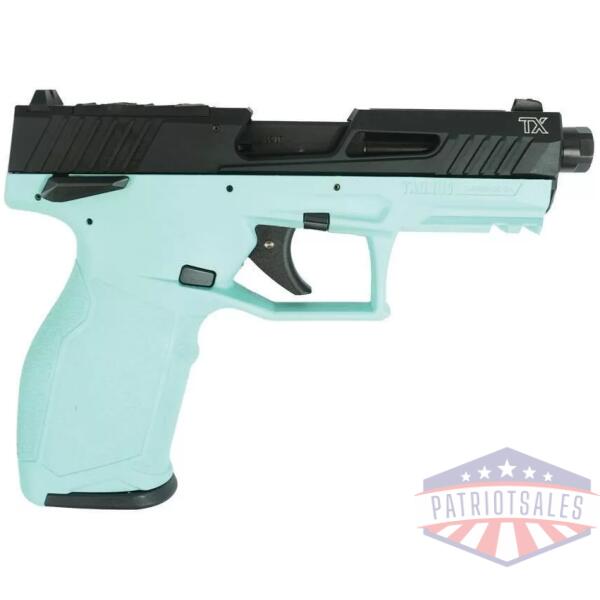 Taurus 2TX22 TORO Handgun .22 LR 16(1)&22(1)rd Magazines 4.6" Threaded Barrel Black Slide/Cyan Frame