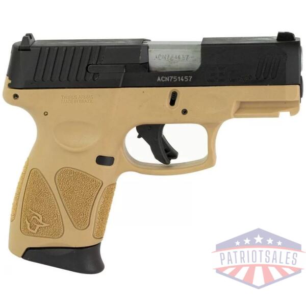 Taurus G3C "Black Slide/ Tan Frame" Handgun 9mm Luger 12rd Magazines(2) 3.26'' Barrel