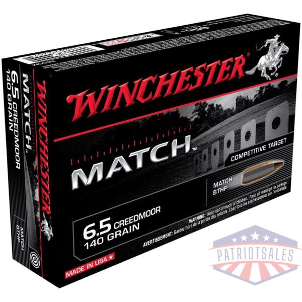 Winchester Match Rifle Ammunition 6.5 Creedmoor 140 gr BTHP 2710 fps 20/ct