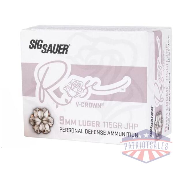 Sig Sauer ROSE Handgun Ammunition 9mm Luger 115gr JHP 1050 fps 20/ct