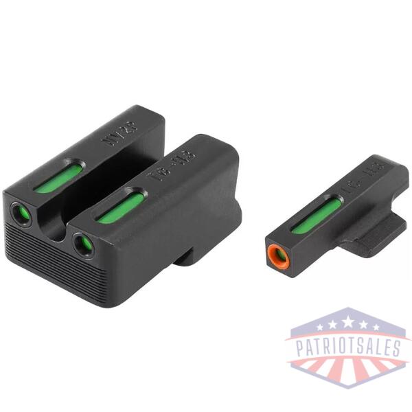 Truglo TFX Pro Tritium/Fiber-Optic Day/Night Sights Fit Novak LoMount cut .270 front / .500 rear - Orange Outline Front/Rear Green