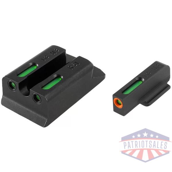 Truglo TFX Pro Tritium/Fiber-Optic Day/Night Sights Fit Ruger SR9|Ruger SR9C|Ruger SR40|Ruger SR40C|Ruger SR45 - Orange Outline Front/Rear Green
