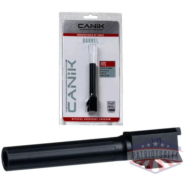 Canik Steel Drop in Barrel for Select 9mm Canik Pistols Compact Fluted Black