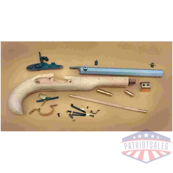 Traditions Black Powder Kentucky Pistol Build-It-Yourself Kit Select Raw Hardwood .50 Cal 10" White Barrel