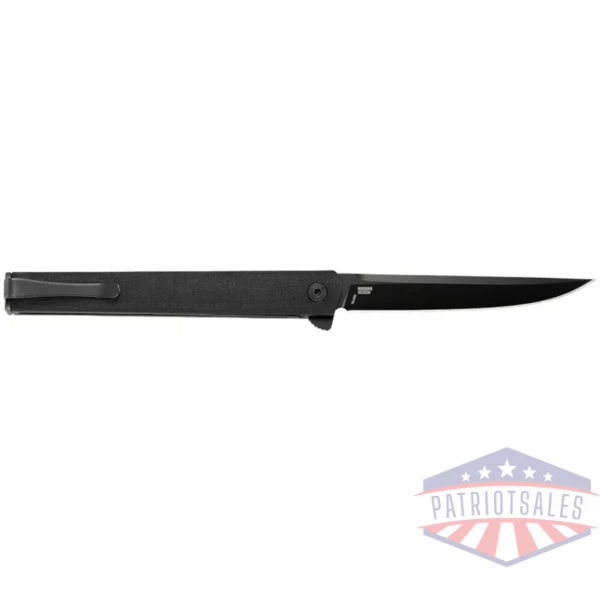 CRKT CEO Flipper Folding Knife 3-3/8" Straight Back Blade Black