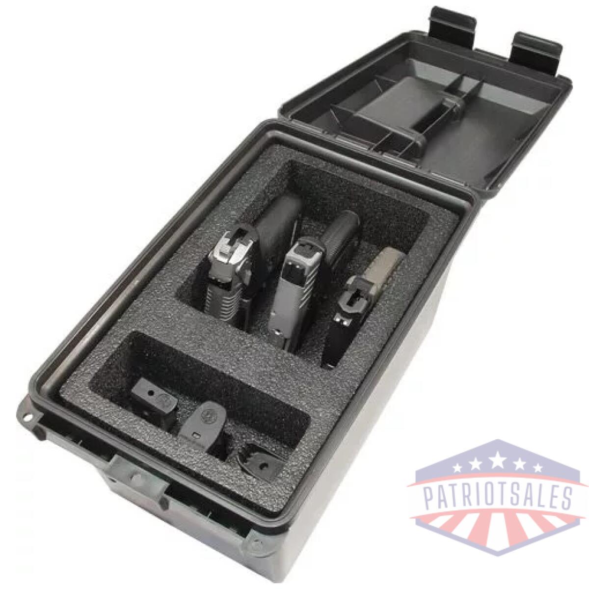 Tpc3_open - mtm tactical pistol handgun - case 3 gun dark grey - tpc3 open