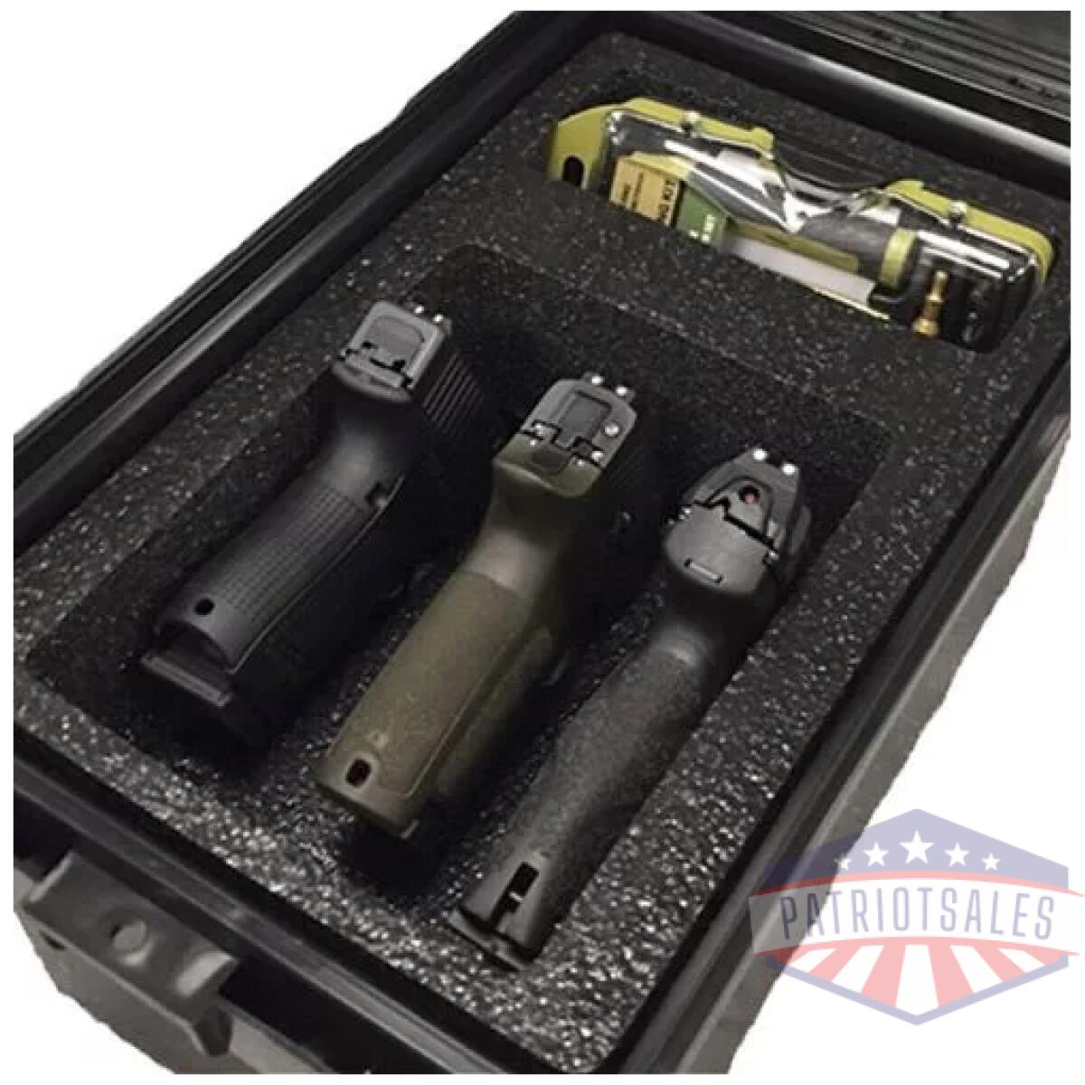 Tpc3_open_closeup - mtm tactical pistol handgun - case 3 gun dark grey - tpc3 open closeup