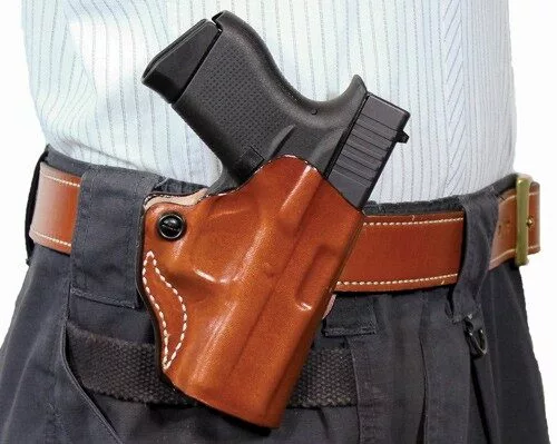 DESANTIS MINI SCABBARD HOLSTER - RH OWB LEATHER SIG P938 TAN