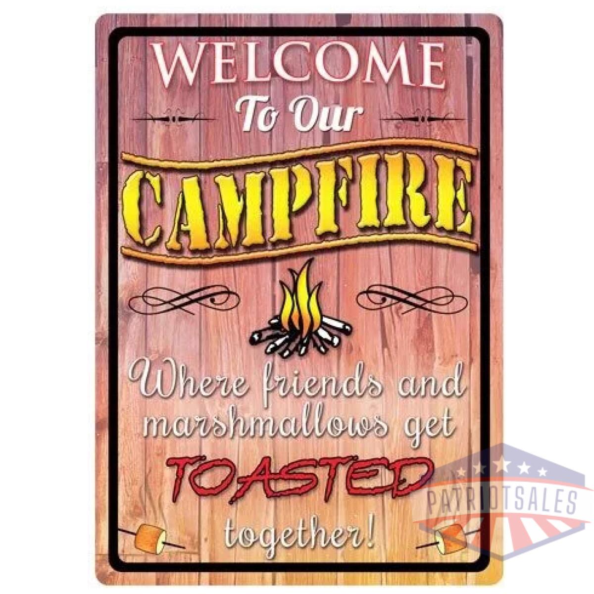 1492_1 - rivers edge sign 12"x17" - "welcome to our campfire" - 1492 1