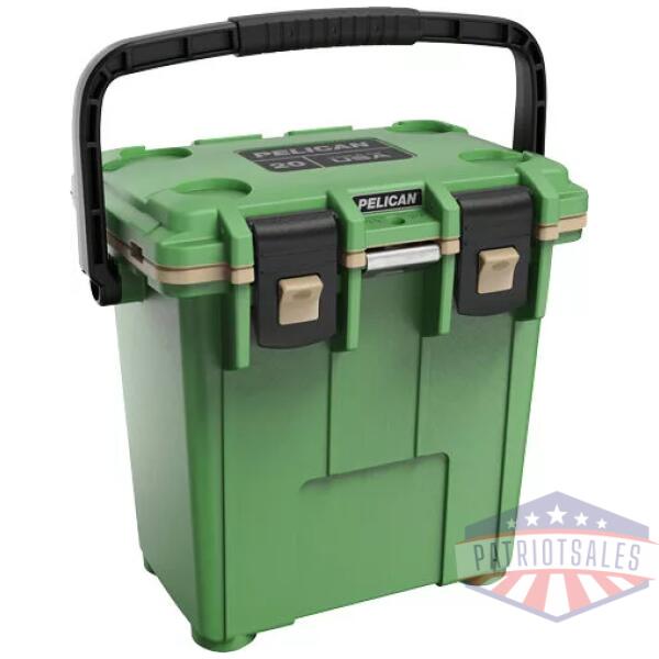PELICAN COOLERS IM 20 QUART - HUNTER GREEN/TAN LEG CUT OUT