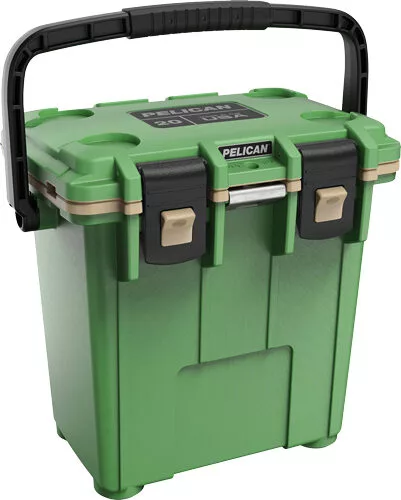 PELICAN COOLERS IM 20 QUART - HUNTER GREEN/TAN LEG CUT OUT
