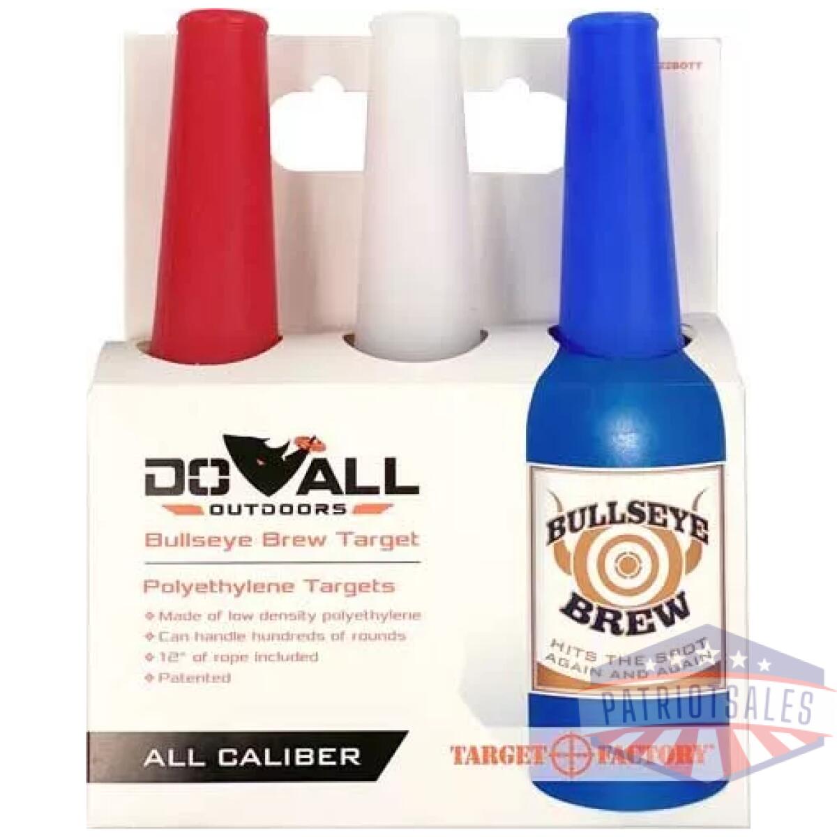 22bott - do-all target factory bottles - w/cord 3pk red/white/blue - 22bott