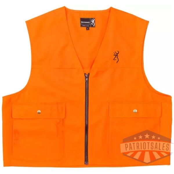 BROWNING JUNIOR SAFETY VEST - W/LOGO BLAZE ORANGE MEDIUM