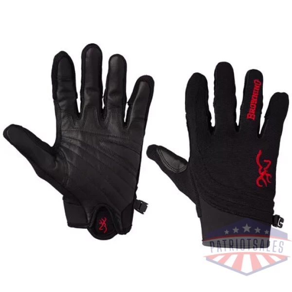 BROWNING ACE SHOOTING GLOVES - SMALL BLACK/RED TRIM
