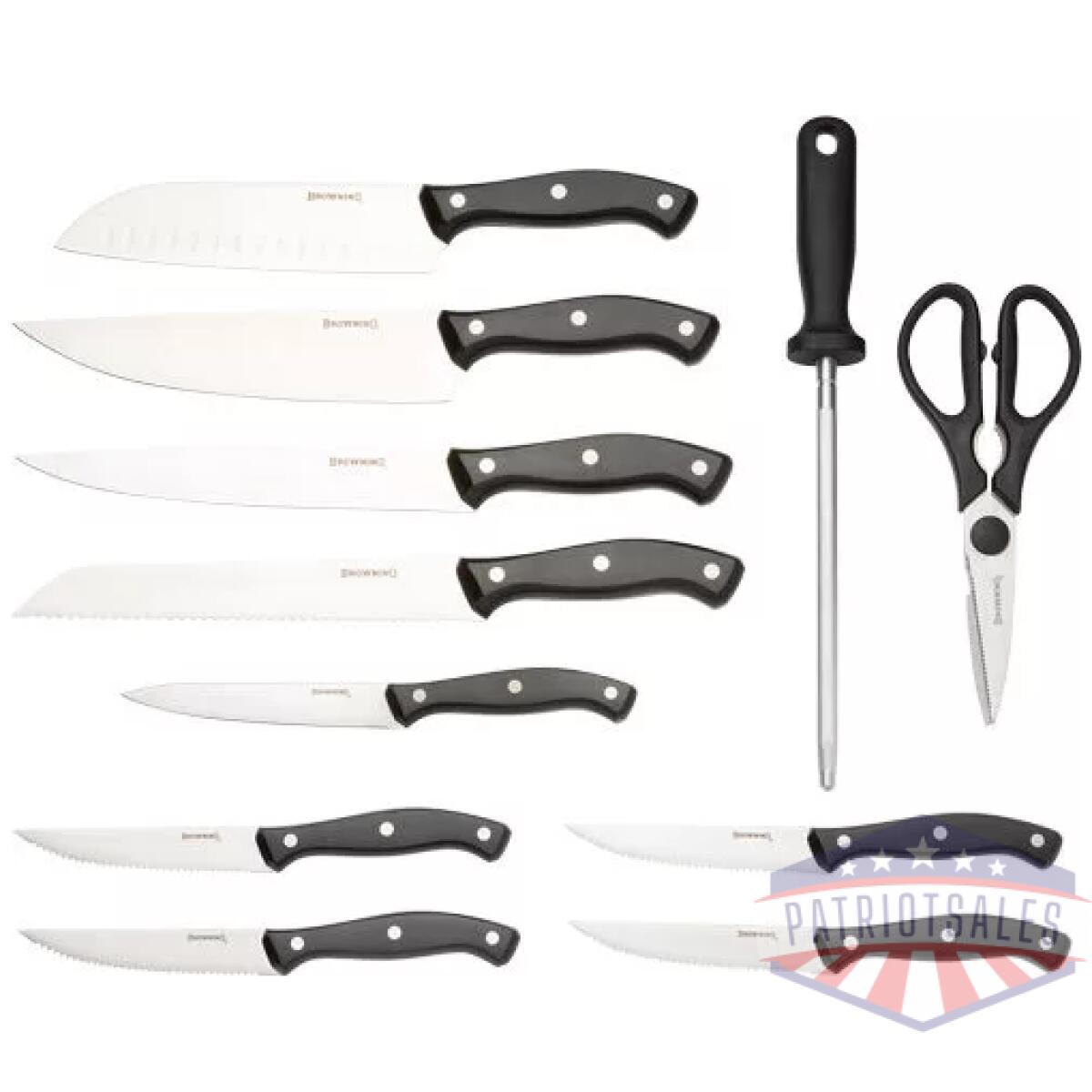 3220536b_contents - browning knife kitchen set w/ - butcher block - 3220536b contents