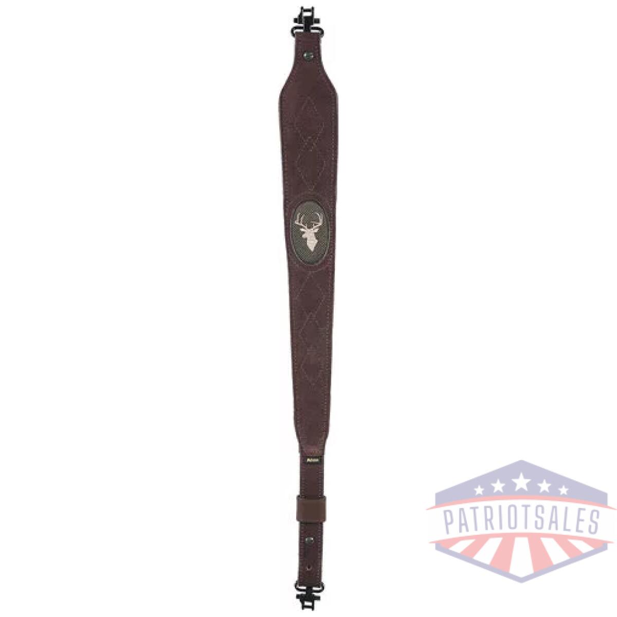 8140. Webp - allen sued deer head sling w/ - swivels brown leather - 8140
