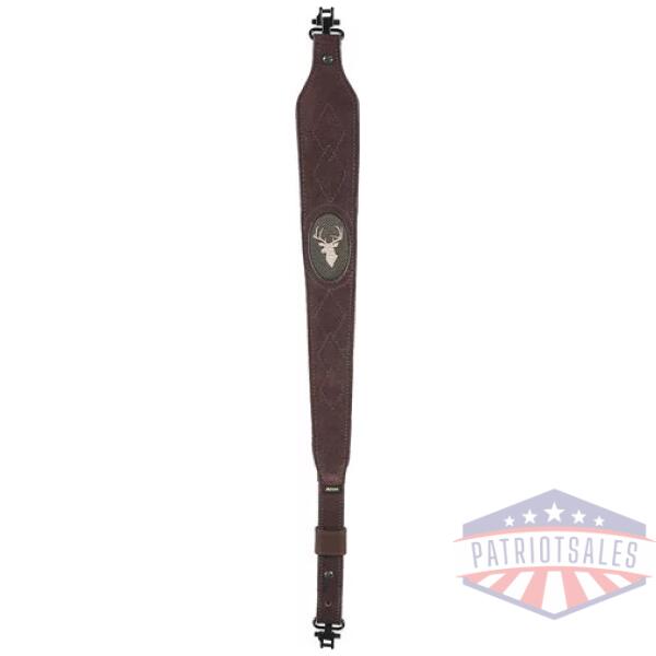ALLEN SUED DEER HEAD SLING W/ - SWIVELS  BROWN LEATHER