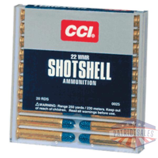 CCI SHOTSHELL 22WMR 52GR #12 - SHOT 1000FPS  20RD 100BX/CS