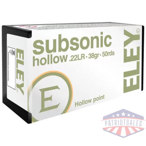 ELEY SUBSONIC 22LR 38GR HP - 50RD 100BX/CS