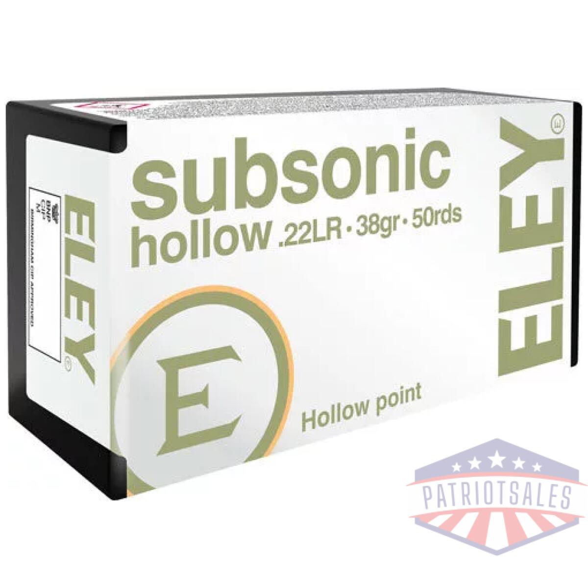 A05400_3 - eley subsonic 22lr 38gr hp - 50rd 100bx/cs - a05400 3