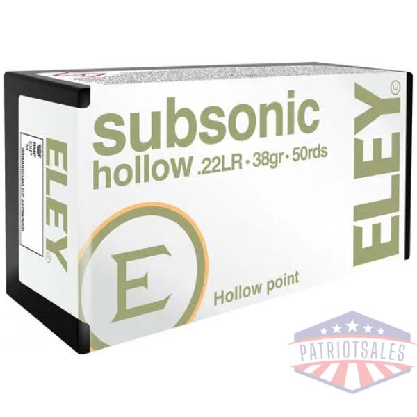 ELEY SUBSONIC 22LR 38GR HP - 50RD 100BX/CS