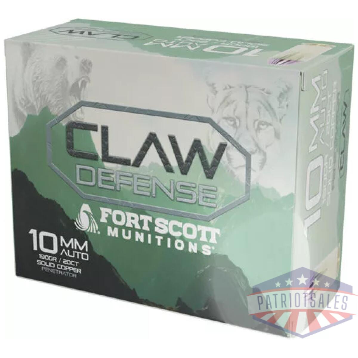 A10mm190scvfncd. Webp - fort scott 10mm 190gr - claw defense fn 20rd 25bx/cs - a10mm190scvfncd