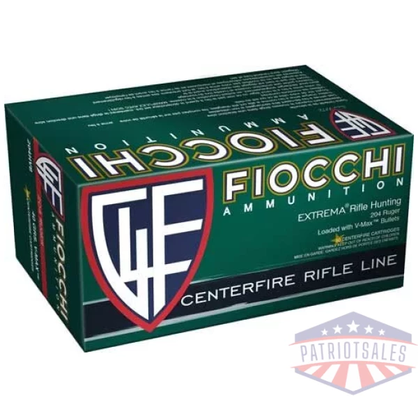 FIOCCHI 204 RUGER 40GR V-MAX - 50RD 20BX/CS