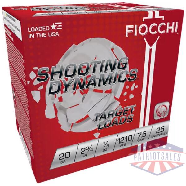 FIOCCHI 20GA 2.75" 7/8OZ #7.5 - 1210FPS 250RD CASE LOT