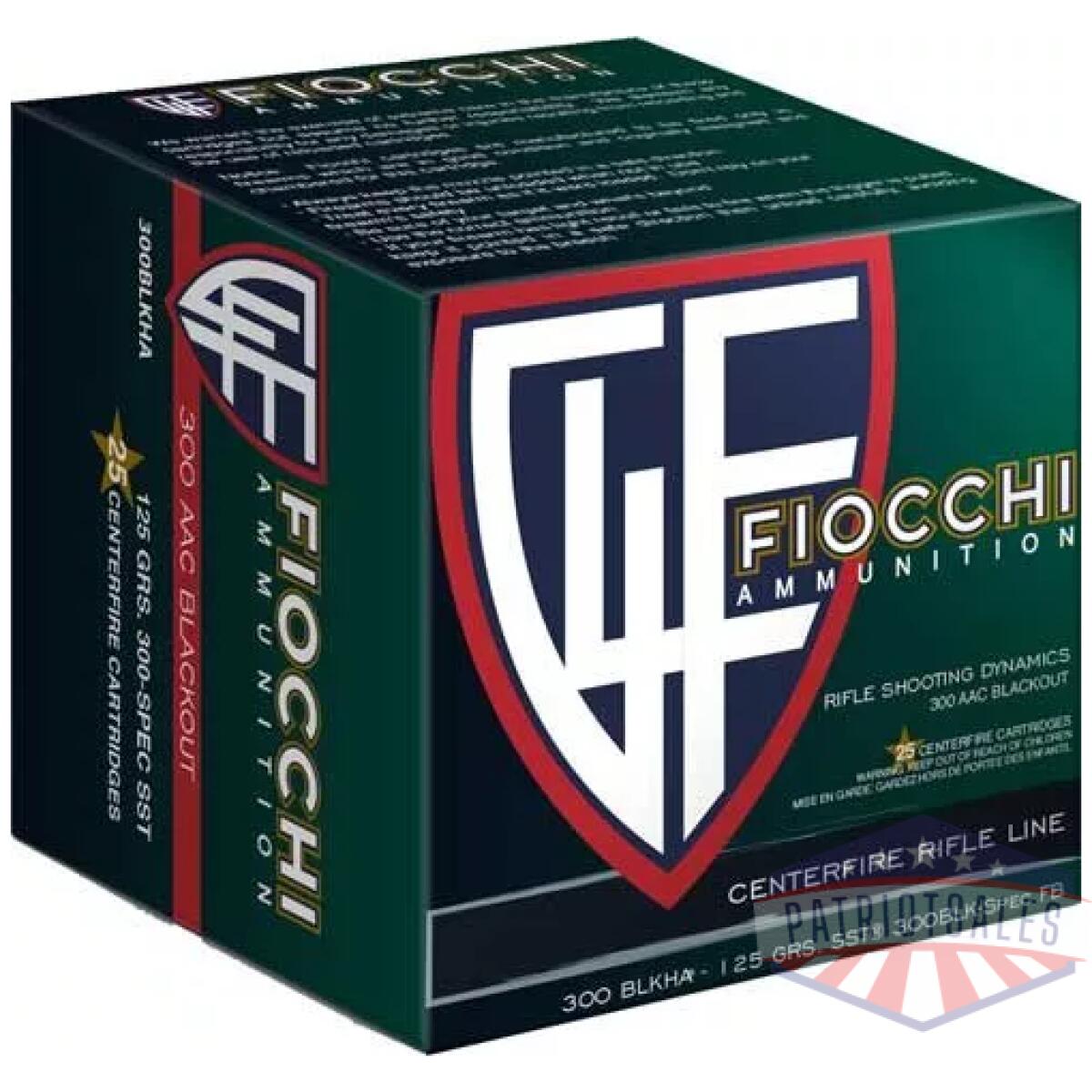 A300blkha - fiocchi 300 aac 125gr sst - 25rd 20bx/cs - a300blkha
