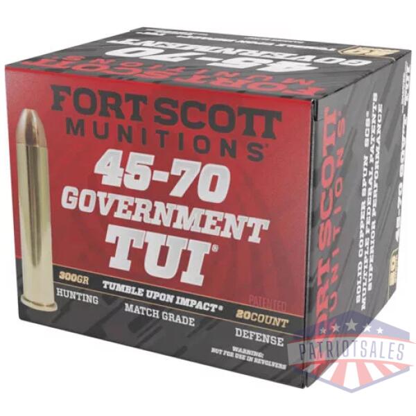 FORT SCOTT 45-70 GOV 300GR TUI - SOLID COPPER 20RD 10BX/CS