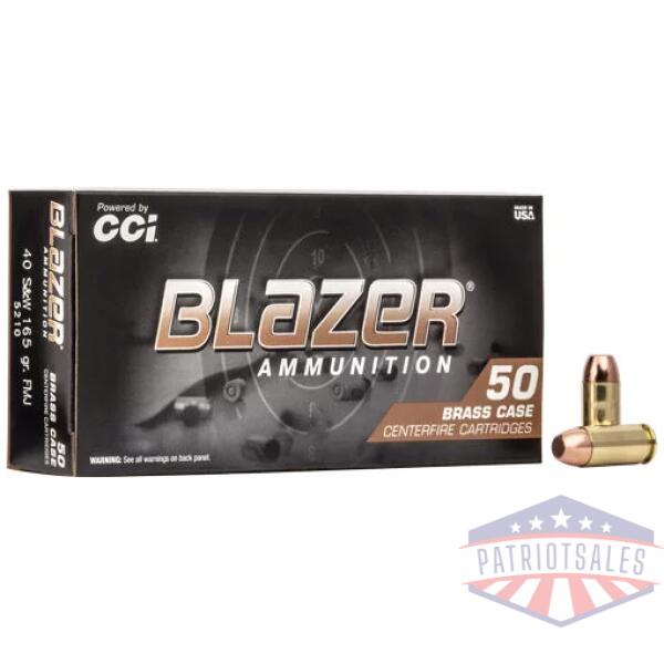 CCI BLAZER BRASS 40 SW - 165GR FMJ 50RD 20BX/CS
