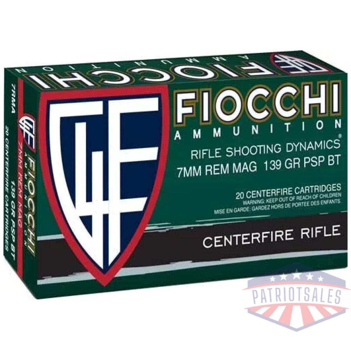 A7rma - fiocchi 7mm rem mag 139gr psp - 20rd 10bx/cs - a7rma