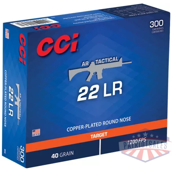 CCI TACTICAL 22LR 40GR PLATED - RN 1200FPS 300RD 10BX/CS