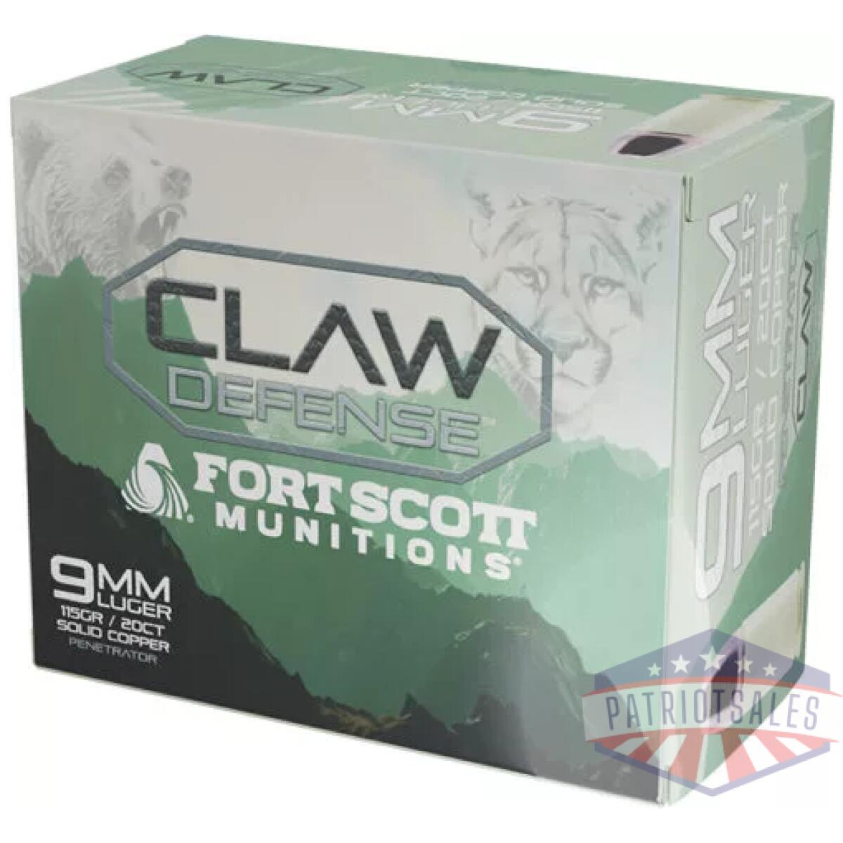 A9mm115scvfncd. Webp - fort scott 9mm luger 115gr - claw defense fn 20rd 25bx/cs - a9mm115scvfncd