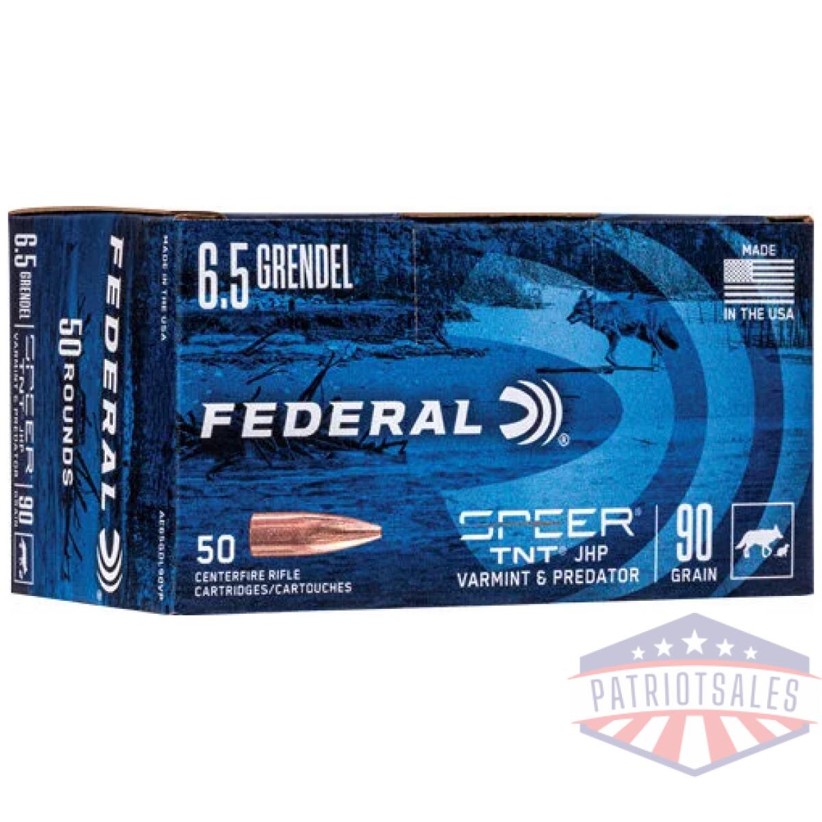 Ae65gdl90vp_1 - federal ae 6. 5 grendel 90gr - jhp 50rd 10bx/cs - ae65gdl90vp 1