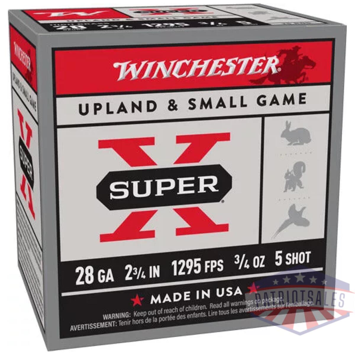 Ax286_1 - winchester super-x 28ga 2. 75" - 3/4oz #6 1295fps 25rd 10bx/cs - ax286 1