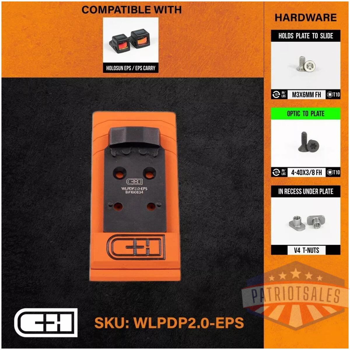 Chp-wlpdp2. 0-eps - optics adapter plate - walther defense pdp 2. 0 - chp wlpdp2. 0 eps
