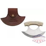 SZCO RITE EDGE 6" BONE HANDLE - ULU W/LEATHER SHEATH