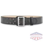 2-1/4"" High-Gloss Leather Sam Browne 2-Row Stitch Duty Belt with Nickel Buckle