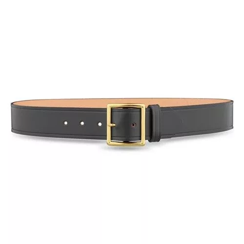 1-3/4"" Plain Leather Garrison Belt with Gold Buckle