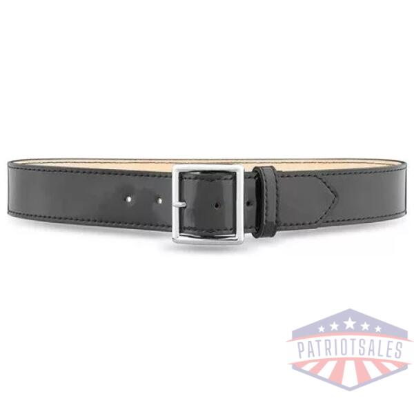 1-3/4"" Hi-Gloss Leather Garrison Belt with Nickel Buckle