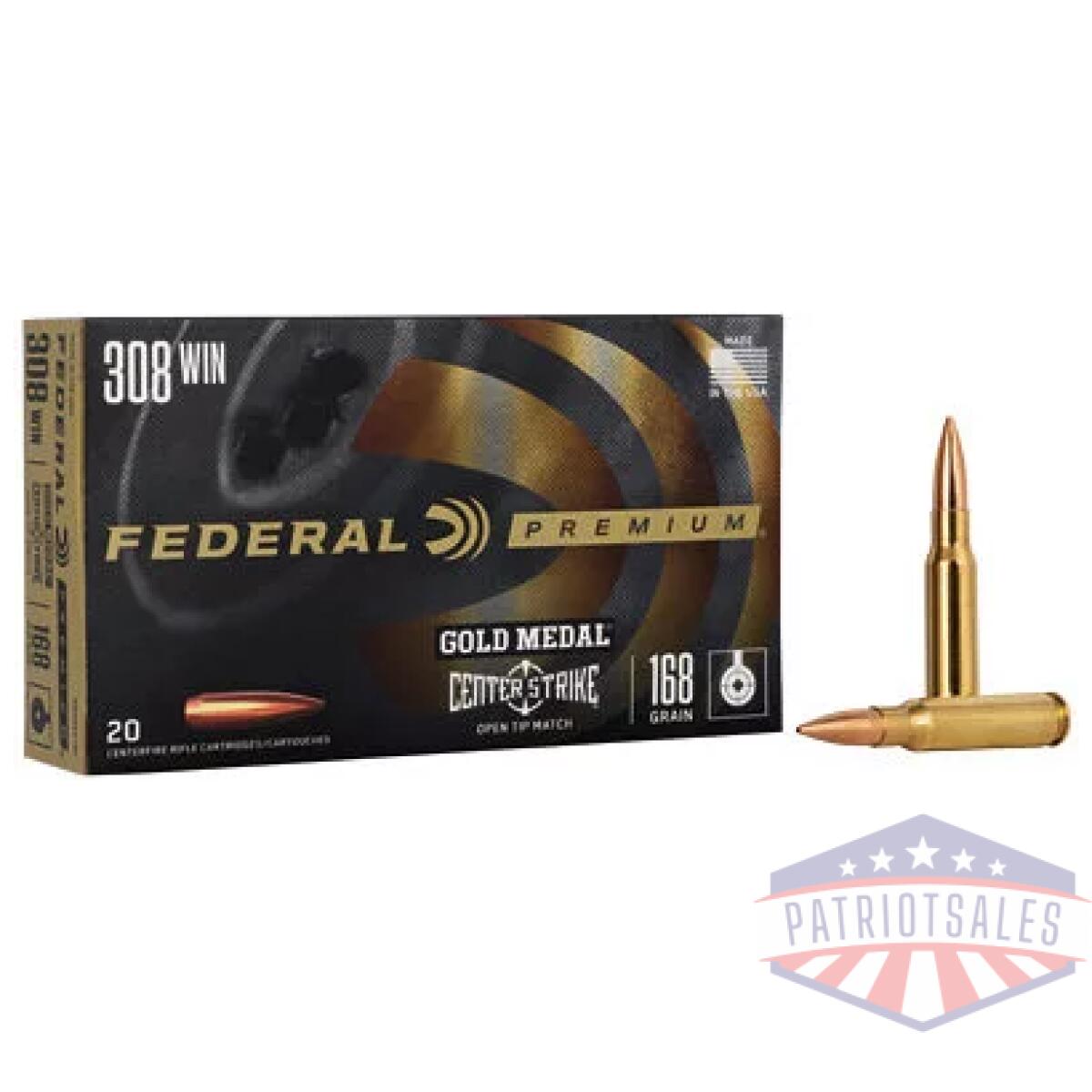 Fegm308otm1_1 - fed gold mdl 308win 168gr otm 20/200 - fegm308otm1 1