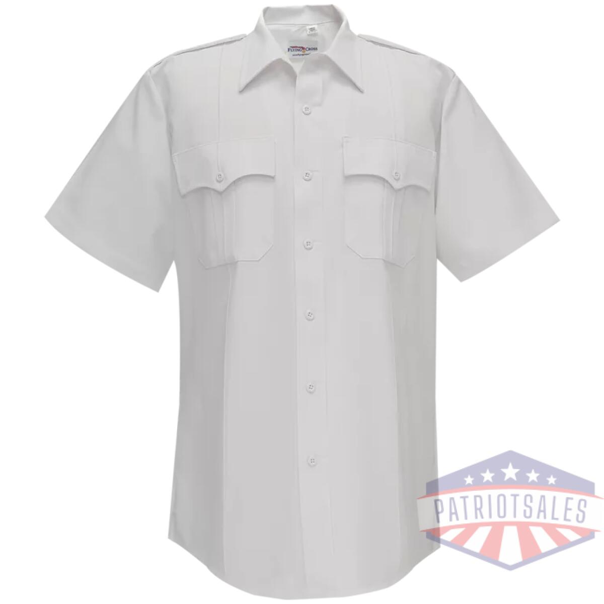 Flc-85r540017. 5 - duro poplin short sleeve shirt w/ sewn-in creases - flc 85r540017. 5