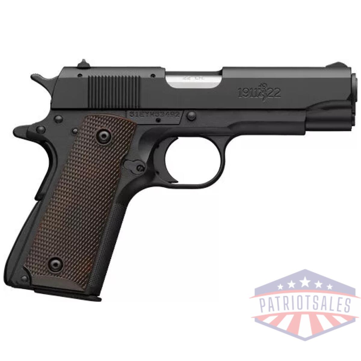 G051064490 - browning 1911-22 a1 poly 22lr - compact 3. 5" black/brown - g051064490