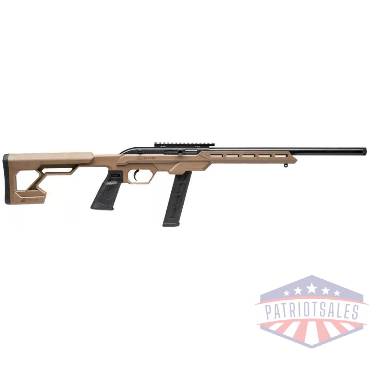 G45125. Webp - savage 64 precision 22lr 20rd - 16. 5" hb synthetic chassis fde - g45125