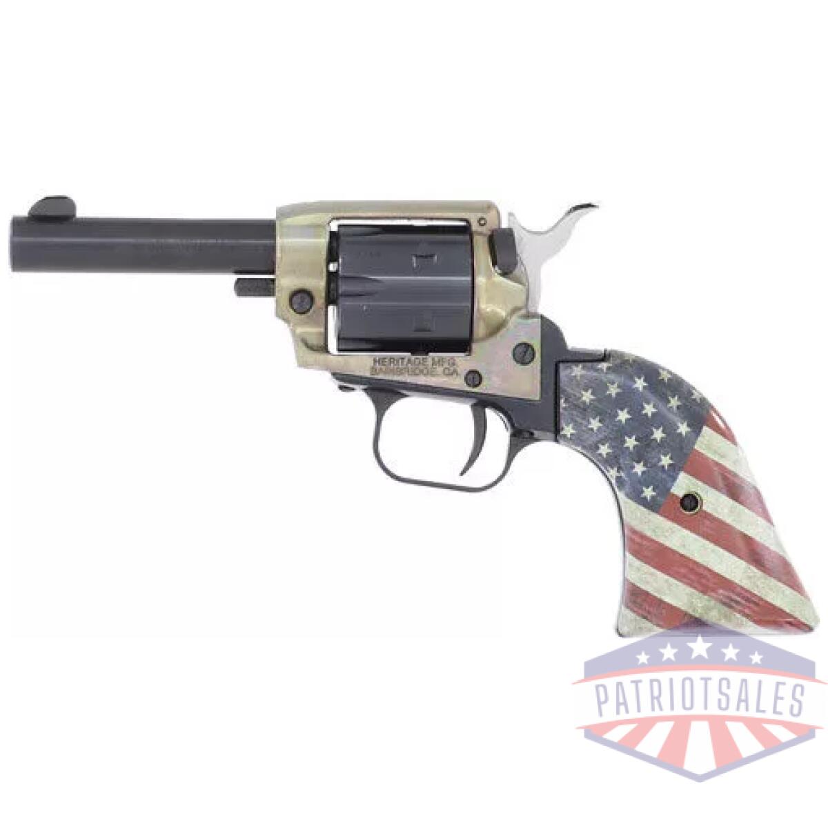 Gbk22ch3usflag_left - heritage barkeep 22lr fs 3" - usa flag grip - gbk22ch3usflag left